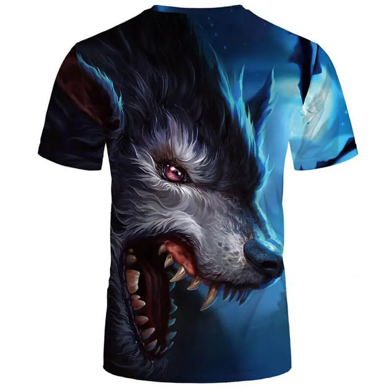 Wolf Howling Polyester T-Shirt sold by GTHIC product image thumbnail 3