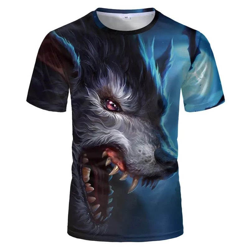 Wolf Howling Polyester T-Shirt sold by GTHIC