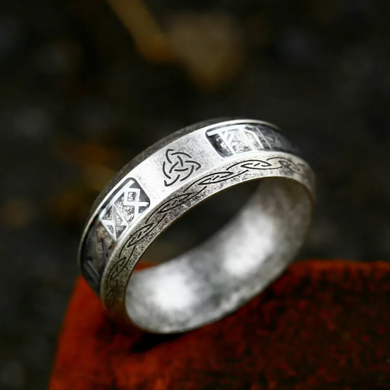 Viking Celtic Knot Runes Stainless Steel Ring sold by GTHIC