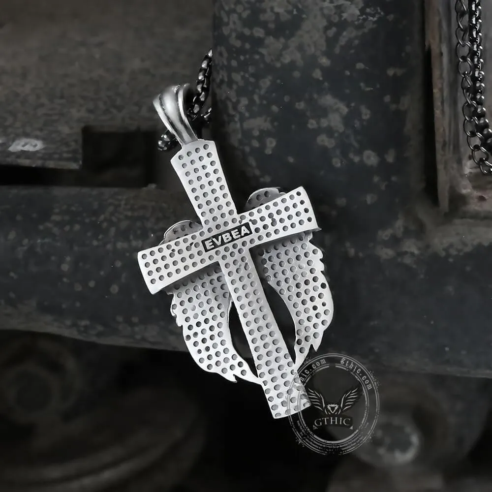 Angel’s Wing Cross Pure Tin Necklace sold by GTHIC product image thumbnail 5