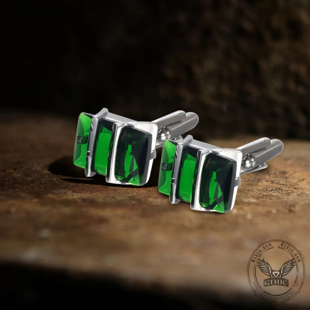 Rectangular CZ Stone Brass Cufflinks sold by GTHIC product image thumbnail 4