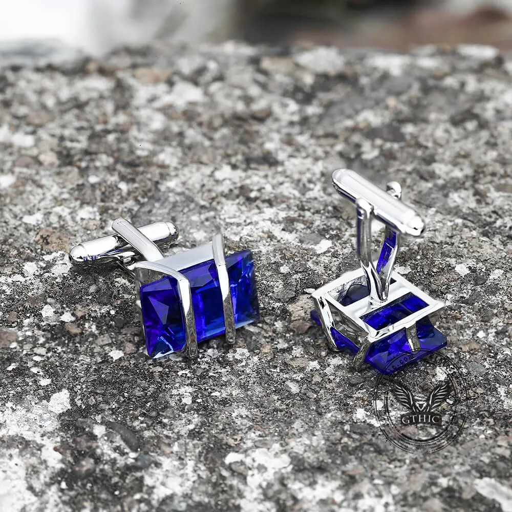Rectangular CZ Stone Brass Cufflinks sold by GTHIC product image thumbnail 5