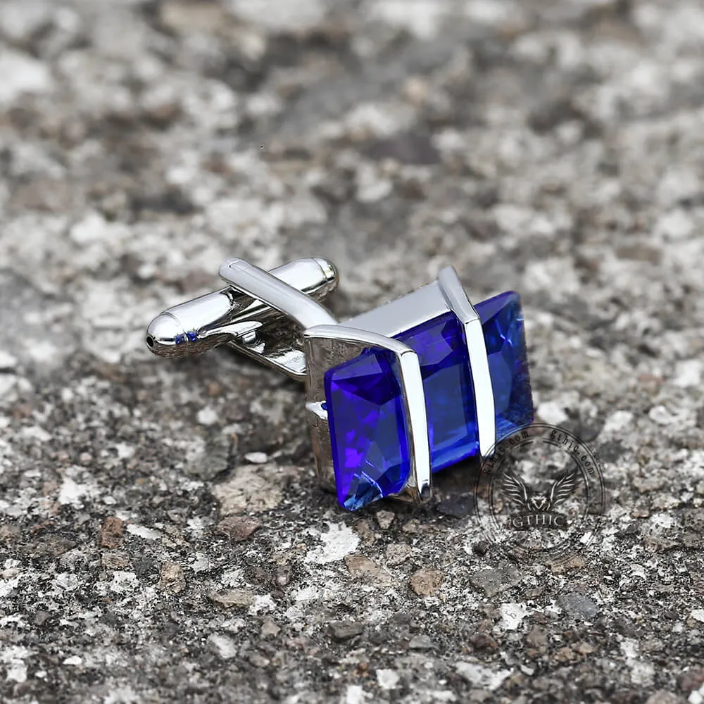 Rectangular CZ Stone Brass Cufflinks sold by GTHIC product image thumbnail 2