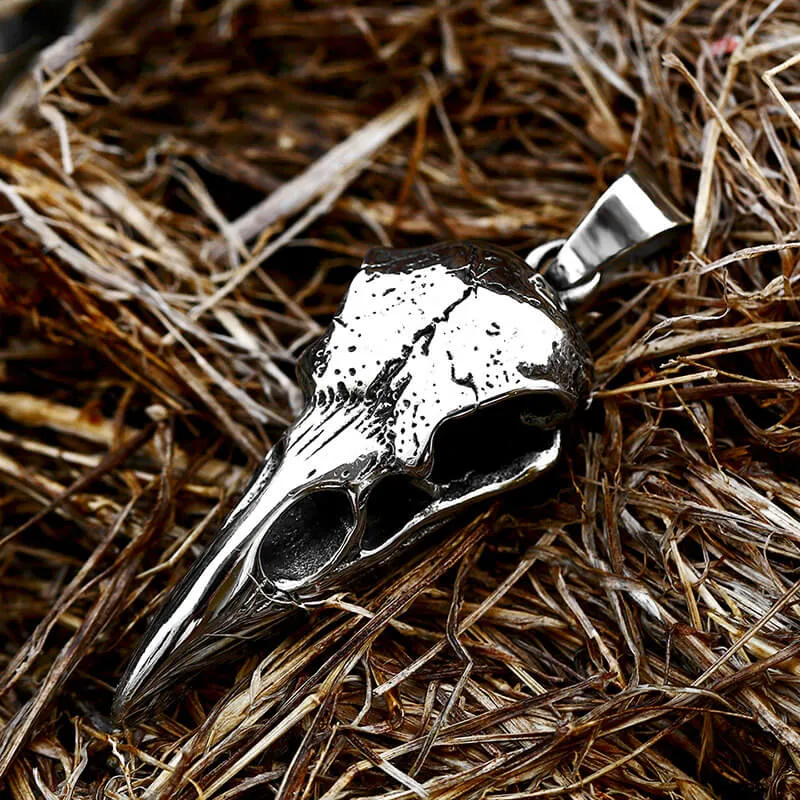 Raven Skull Stainless Steel Viking Pendant sold by GTHIC