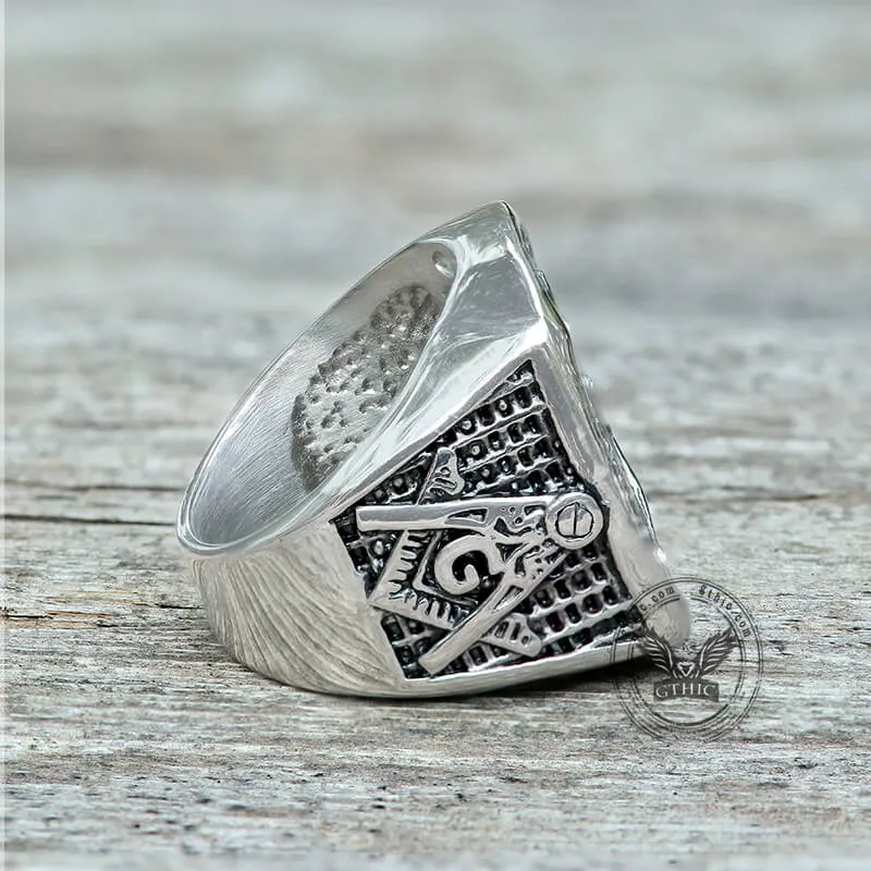 Diamond Masonic Symbol Stainless Steel Ring sold by GTHIC product image thumbnail 5