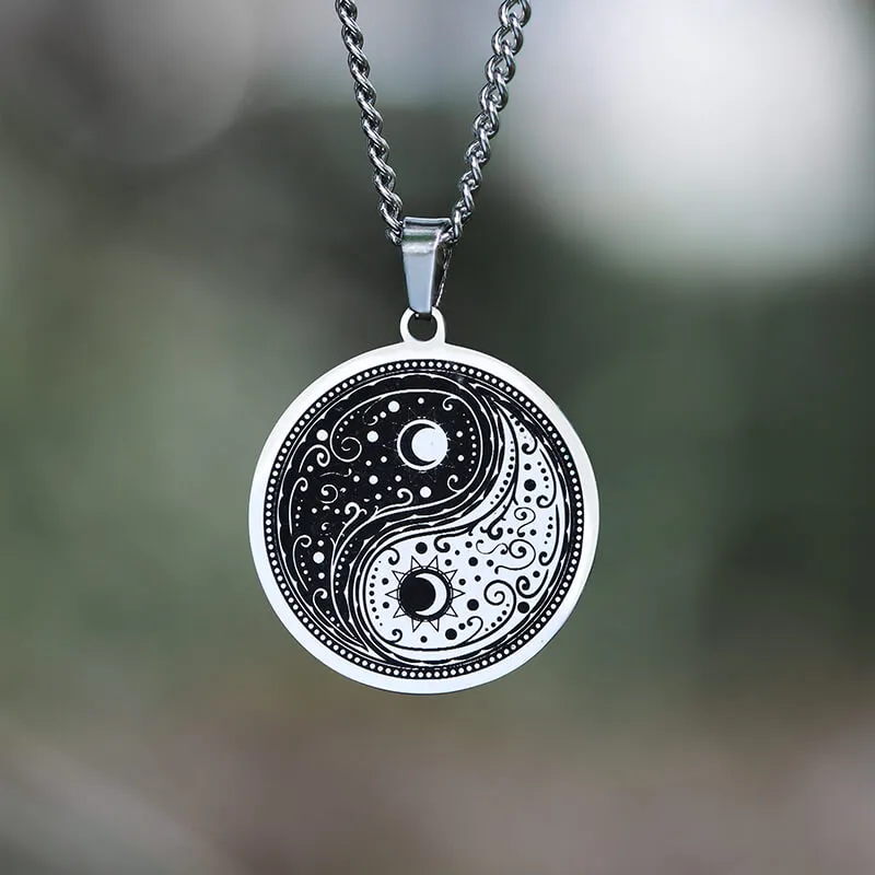 Gothic Yin Yang Mandala Stainless Steel Necklace sold by GTHIC product image thumbnail 5