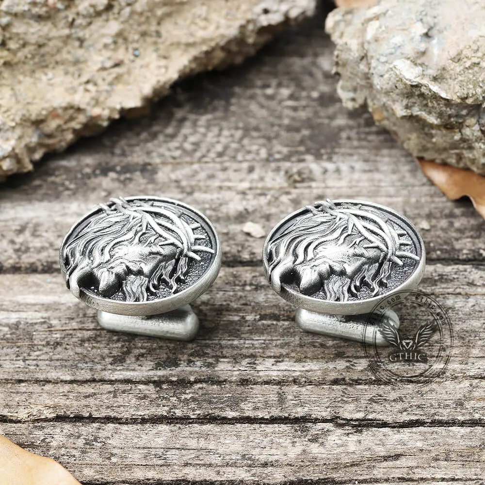 Detailed Jesus Christ Pure Tin Cufflinks sold by GTHIC product image thumbnail 5