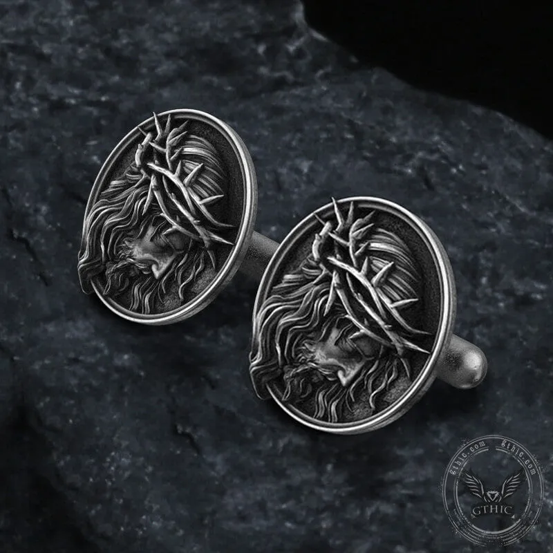 Detailed Jesus Christ Pure Tin Cufflinks sold by GTHIC product image thumbnail 3