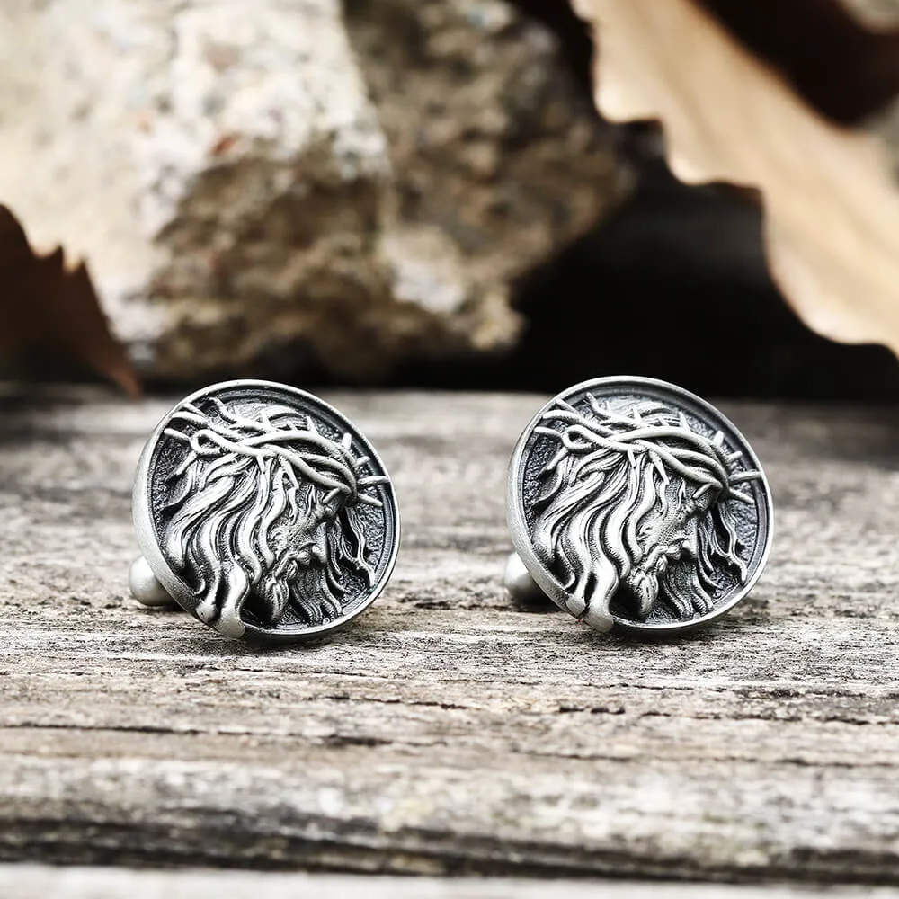 Detailed Jesus Christ Pure Tin Cufflinks sold by GTHIC product image thumbnail 2