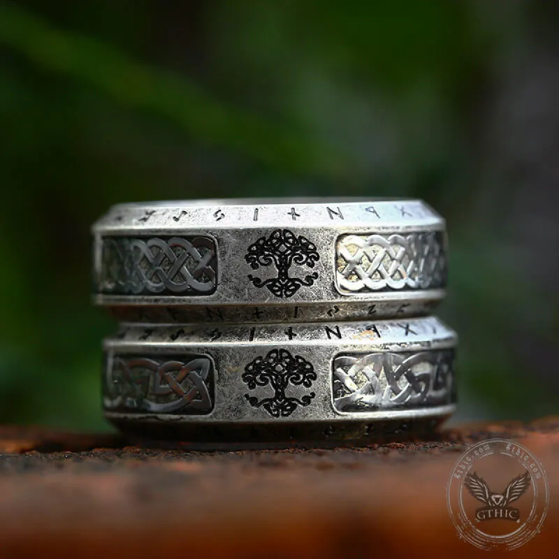 Tree Of Life Knot Sterling Silver Viking Band Ring sold by GTHIC