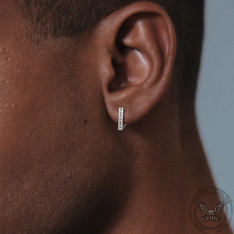 Viking Runes Triangle Stainless Steel Earrings sold by GTHIC product image thumbnail 2