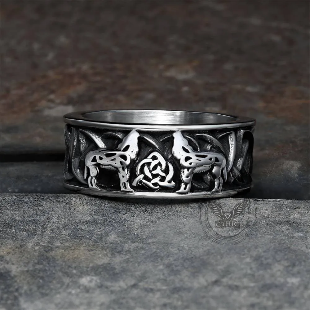 Fenris-wolf Stainless Steel Viking Ring sold by GTHIC product image thumbnail 4