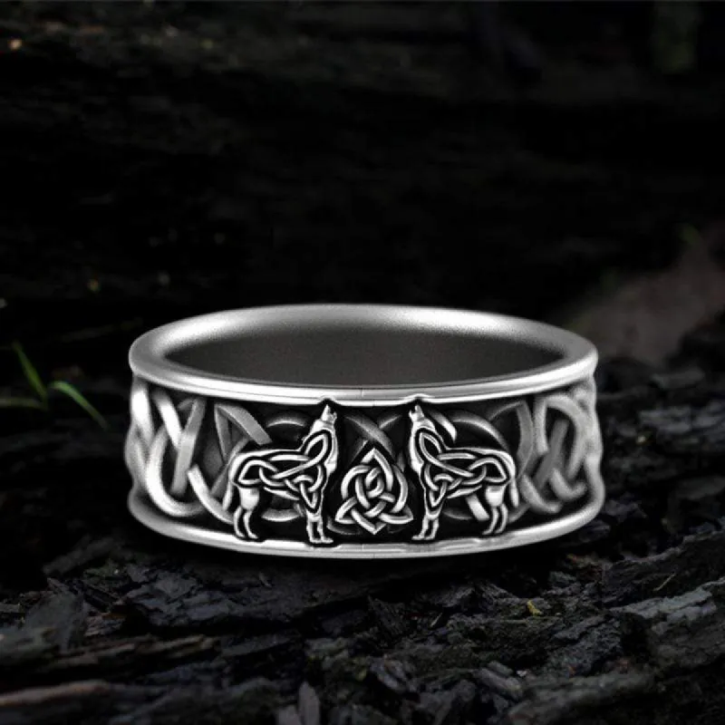 Fenris-wolf Stainless Steel Viking Ring sold by GTHIC
