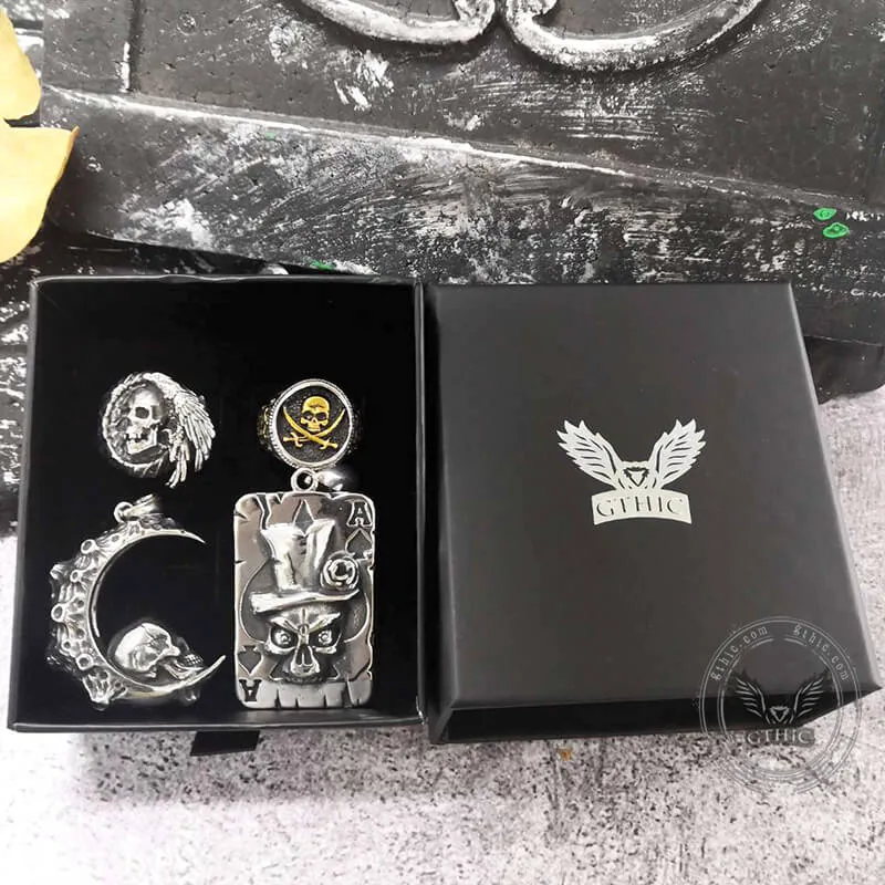 4 Pcs Skull Ring and Pendat Jewelry Set sold by GTHIC product image thumbnail 4