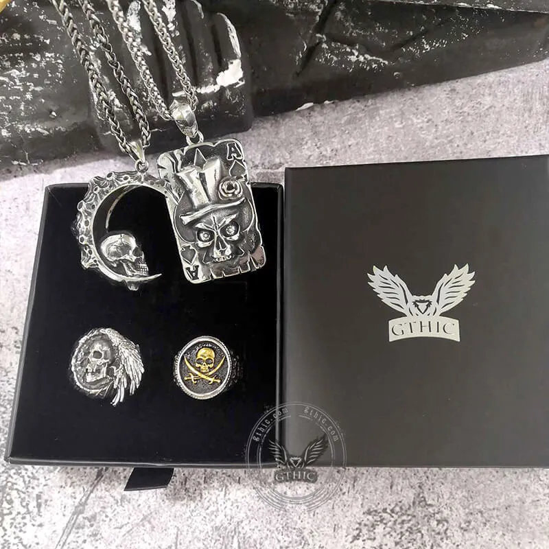4 Pcs Skull Ring and Pendat Jewelry Set sold by GTHIC product image thumbnail 5