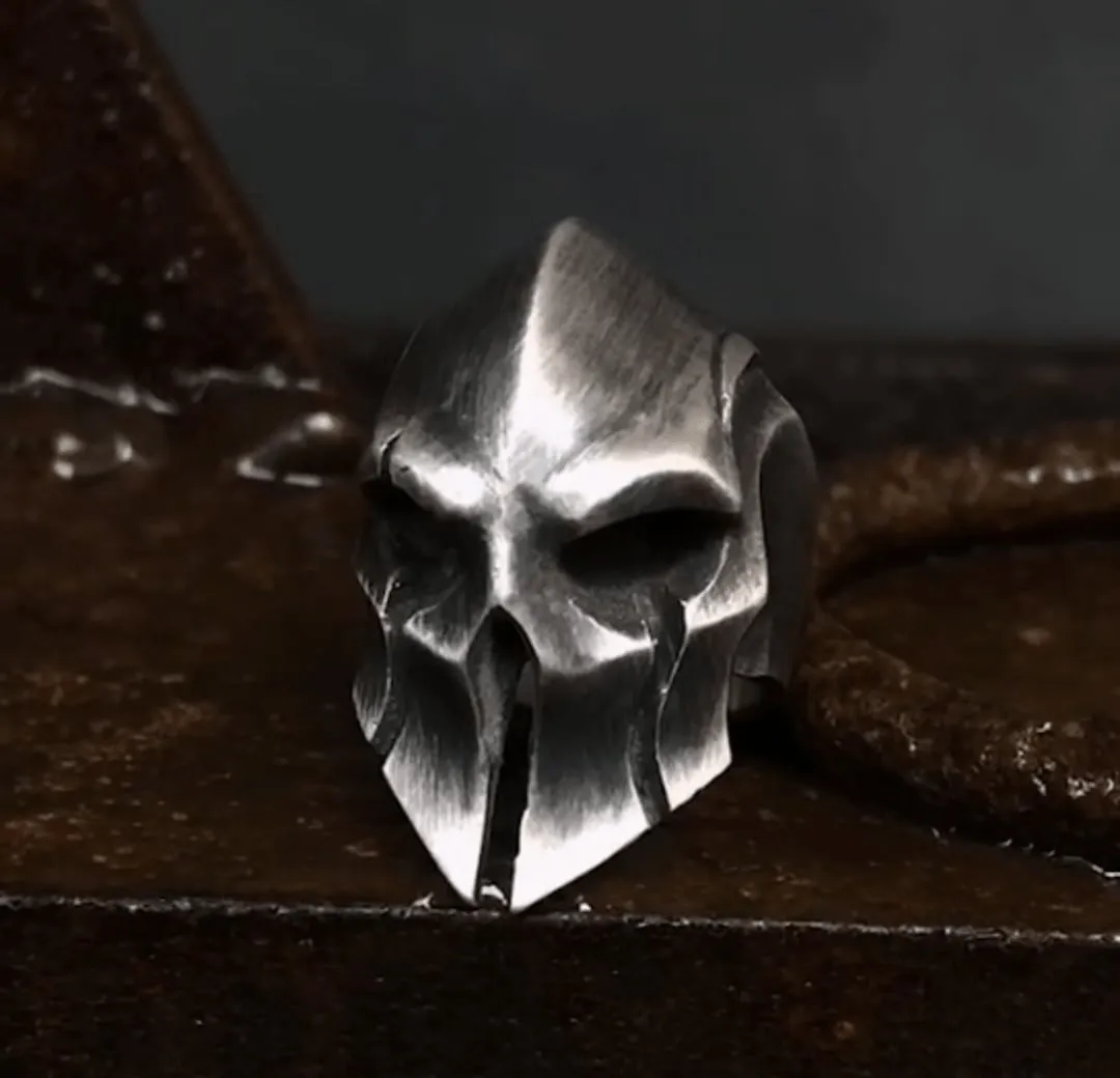 Spartan Knight Sterling Silver Skull Ring sold by GTHIC product image thumbnail 3