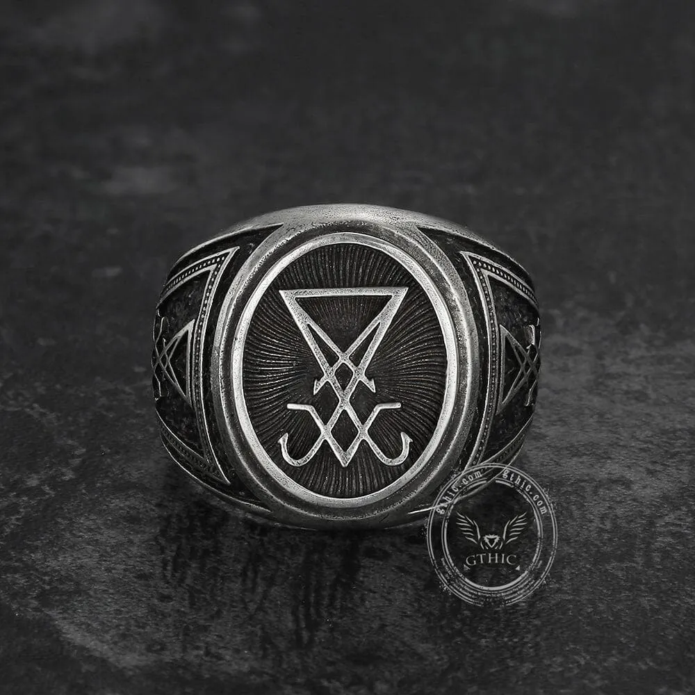 Sigil Of Lucifer Sterling Silver Ring sold by GTHIC product image thumbnail 3