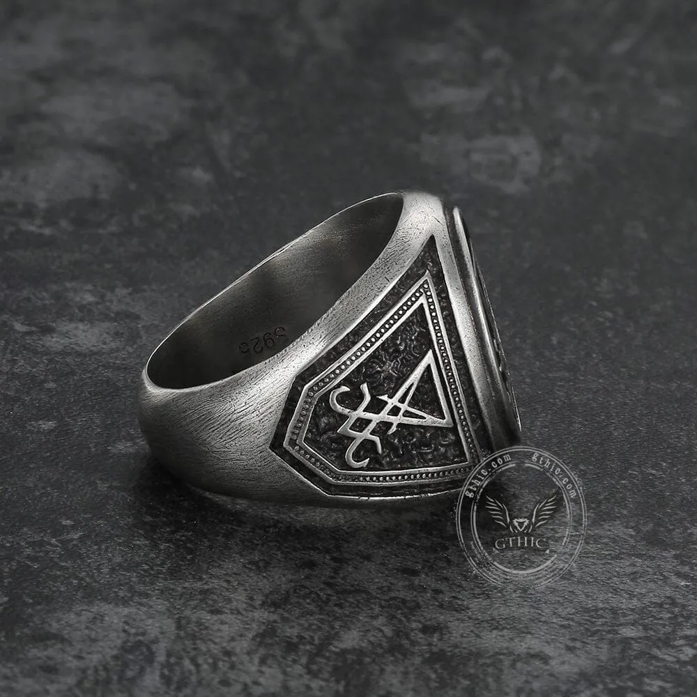 Sigil Of Lucifer Sterling Silver Ring sold by GTHIC product image thumbnail 5