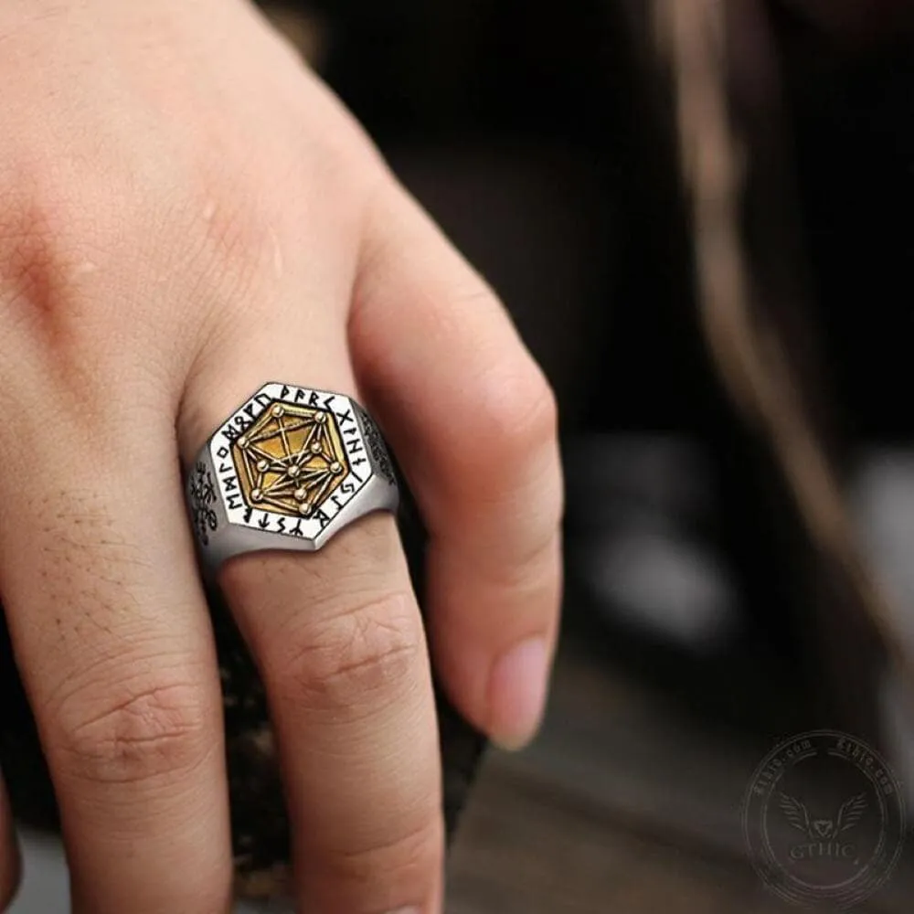 Vegvisir Totem Sterling Silver Viking Ring sold by GTHIC product image thumbnail 4