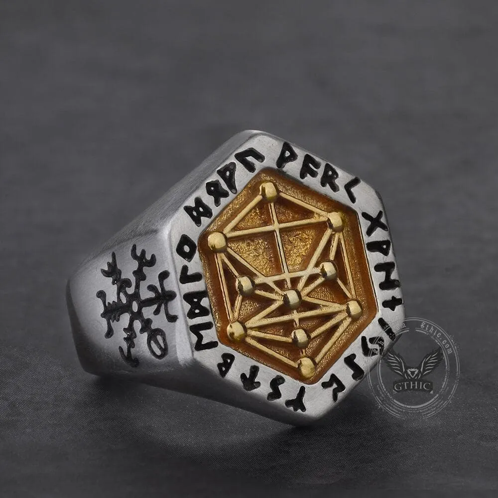 Vegvisir Totem Sterling Silver Viking Ring sold by GTHIC product image thumbnail 2
