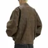 Brown American Vintage Lapel Leather Jacket sold by GTHIC