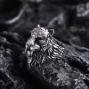Saber-toothed Tiger Head Sterling Silver Ring sold by GTHIC