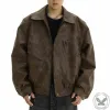 Brown American Vintage Lapel Leather Jacket sold by GTHIC