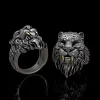 Saber-toothed Tiger Head Sterling Silver Ring sold by GTHIC