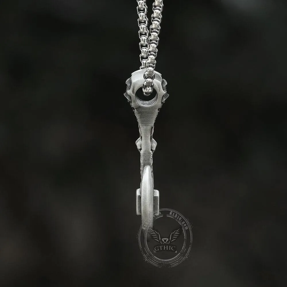 Skeleton Tomahawk Pure Tin Viking Necklace sold by GTHIC product image thumbnail 3