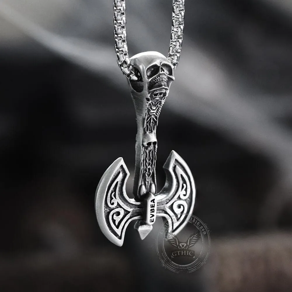 Skeleton Tomahawk Pure Tin Viking Necklace sold by GTHIC product image thumbnail 4