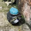 Viking Runes Wolf and Raven Stainless Steel Ring sold by GTHIC