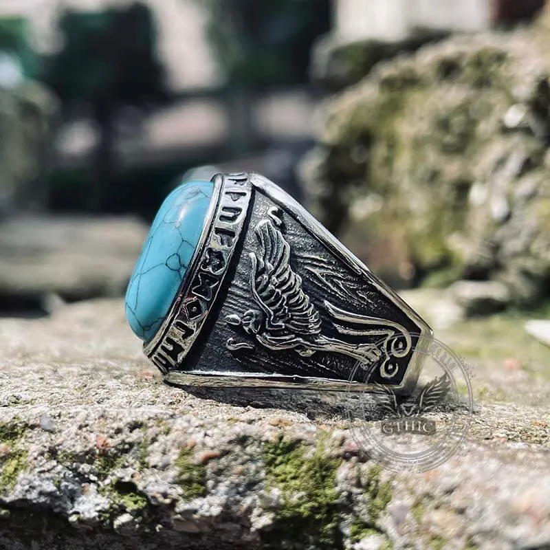 Viking Runes Wolf and Raven Stainless Steel Ring sold by GTHIC product image thumbnail 5