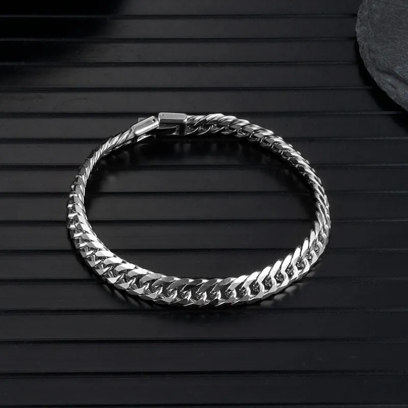 Solid Color Curb Link Chain Stainless Steel Bracelet sold by GTHIC