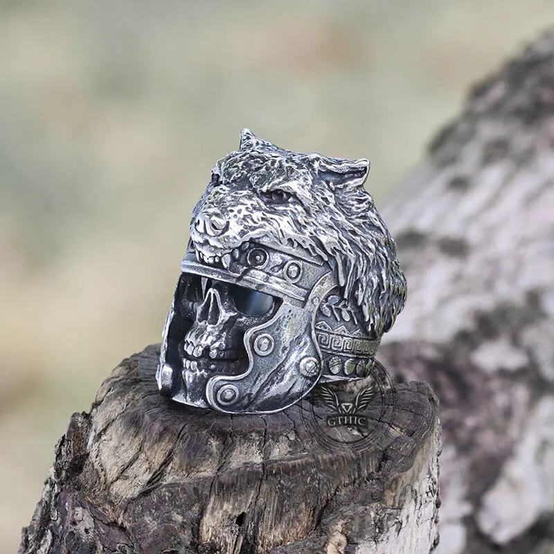 Vintage Warrior Wolf Head Stainless Steel Skull Ring sold by GTHIC product image thumbnail 5