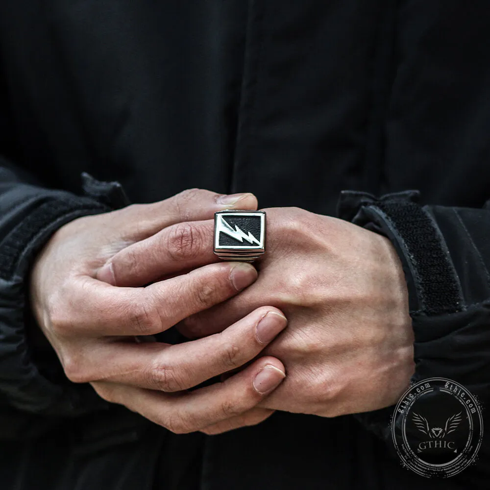 Lightning Bolt Stainless Steel Ring sold by GTHIC product image thumbnail 2
