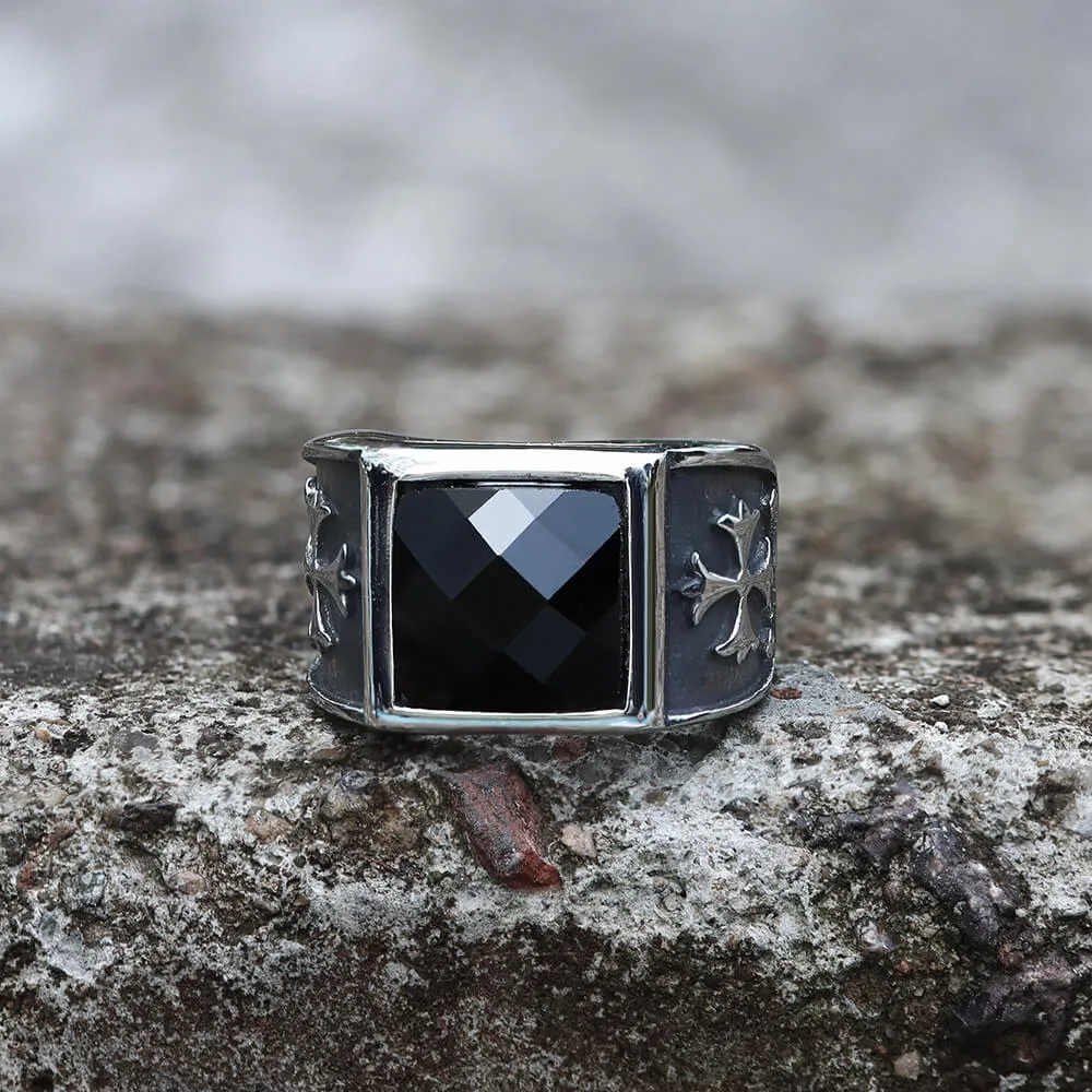 Gothic Cross Fleury Stainless Steel CZ Ring sold by GTHIC product image thumbnail 3