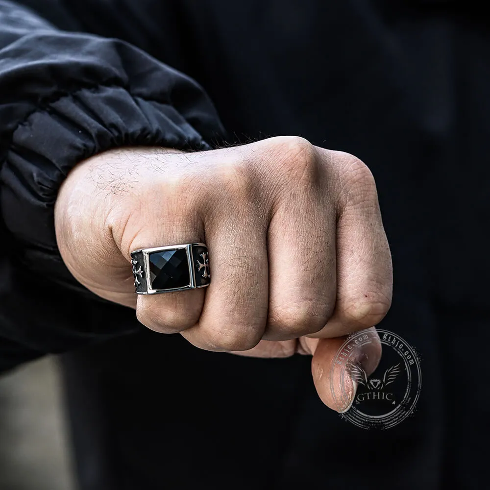 Gothic Cross Fleury Stainless Steel CZ Ring sold by GTHIC product image thumbnail 2