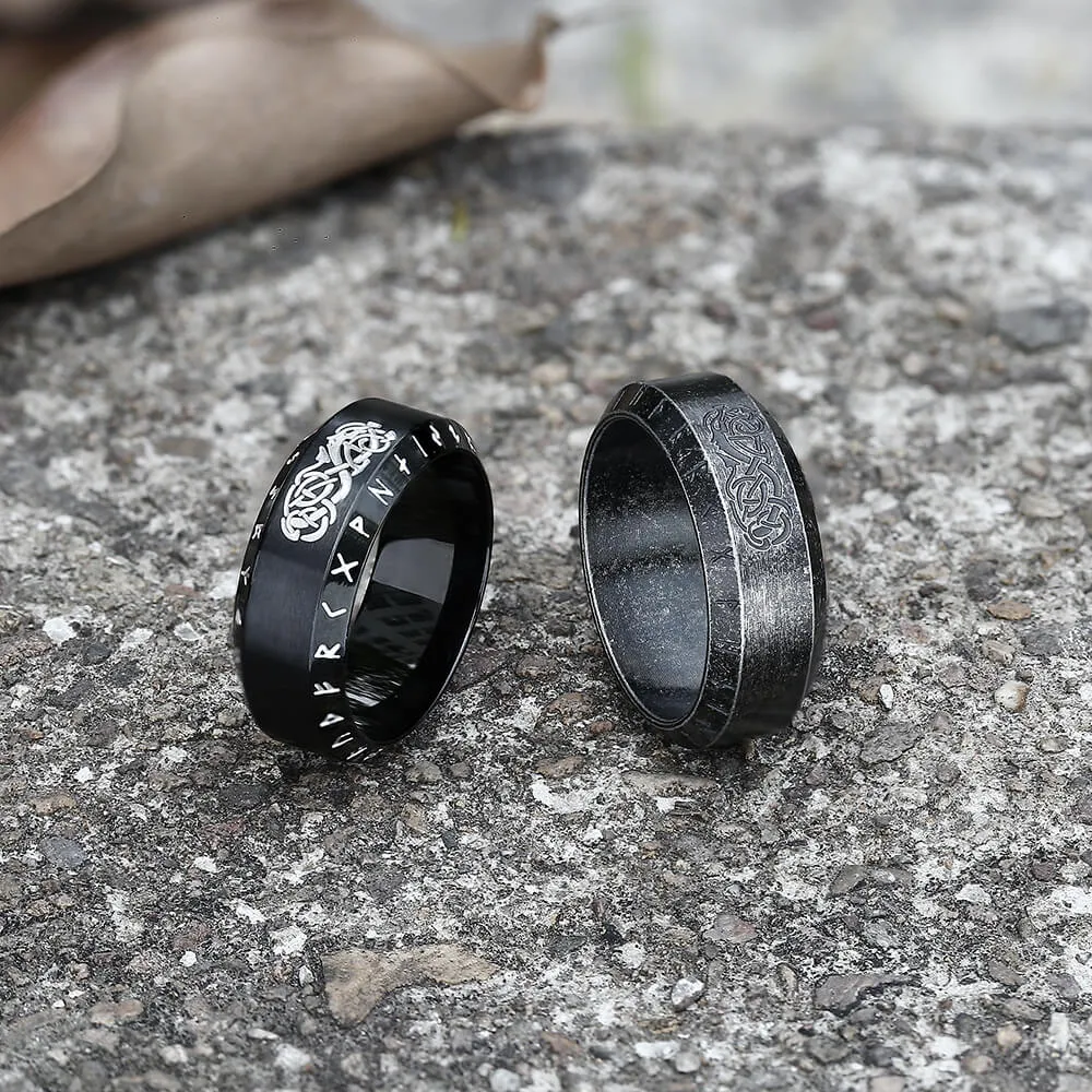Norse Dragon Runes Stainless Steel Viking Ring sold by GTHIC product image thumbnail 5