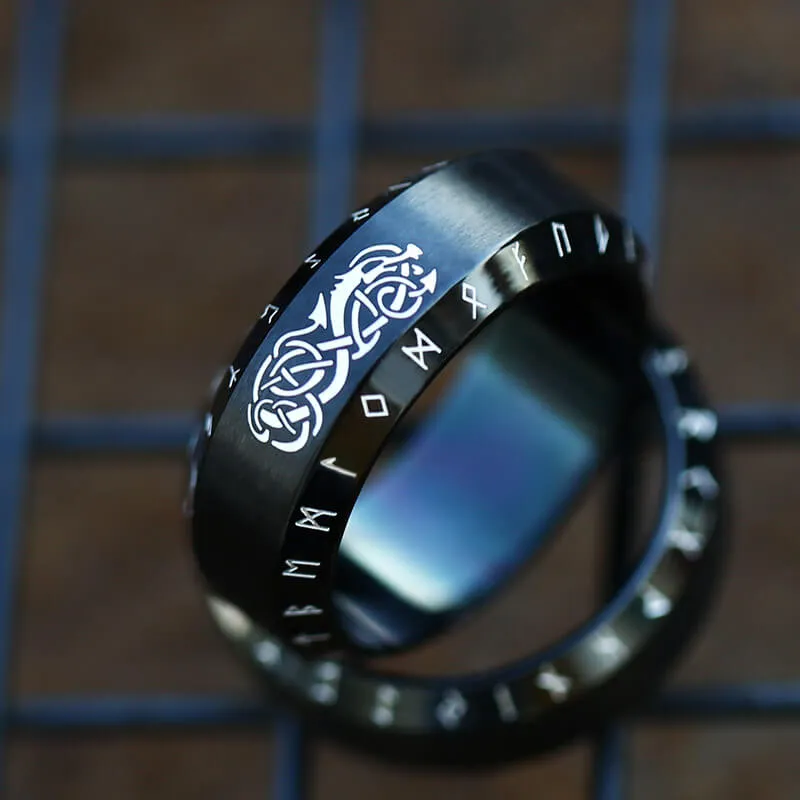 Norse Dragon Runes Stainless Steel Viking Ring sold by GTHIC product image thumbnail 3