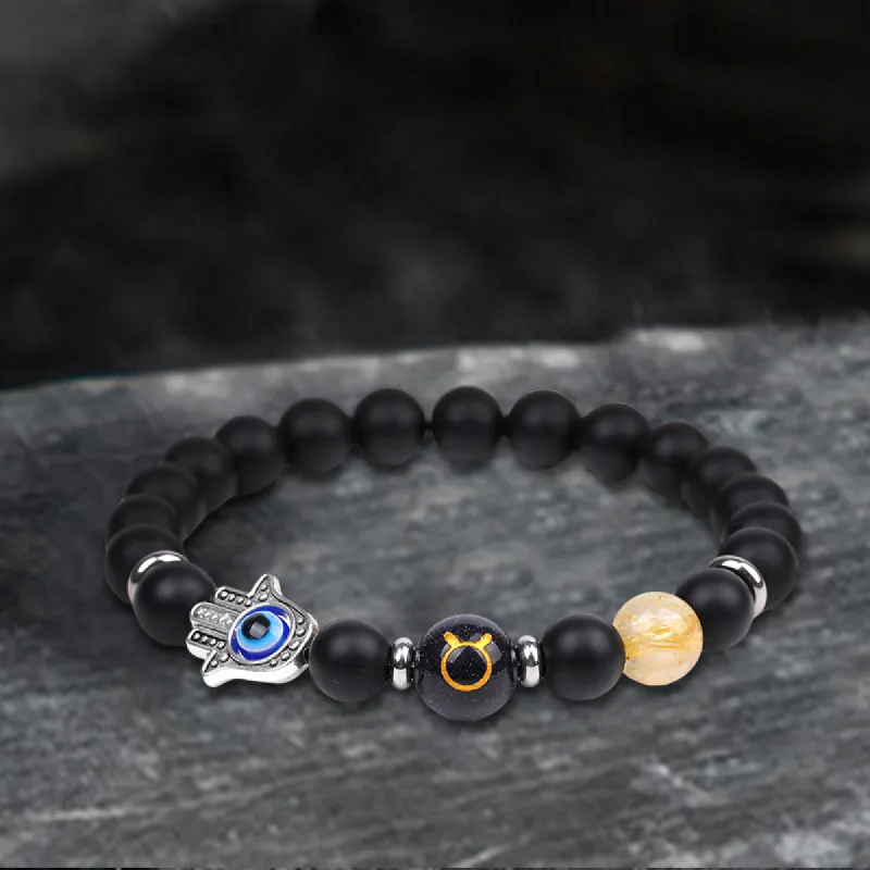 12 Constellations Zodiac Lucky Natural Stone Bracelet sold by GTHIC