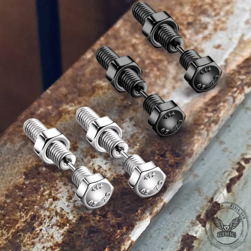 Hex Bolt Stainless Steel Screw Stud Earrings sold by GTHIC