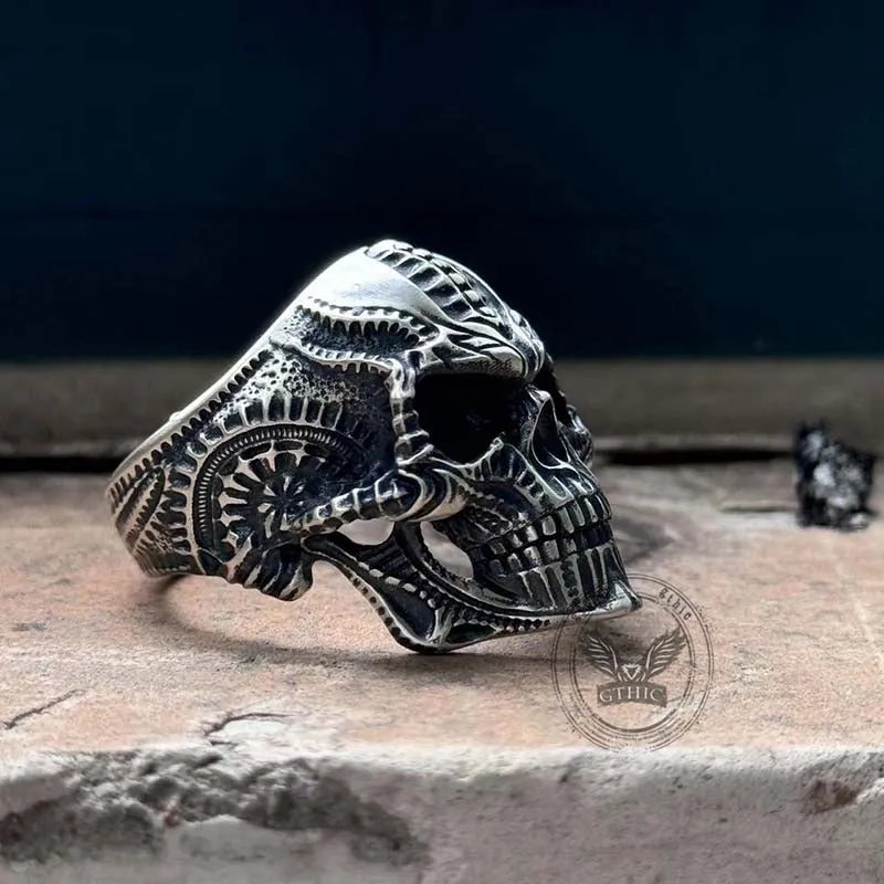 Steampunk Sterling Silver Skull Ring sold by GTHIC product image thumbnail 2