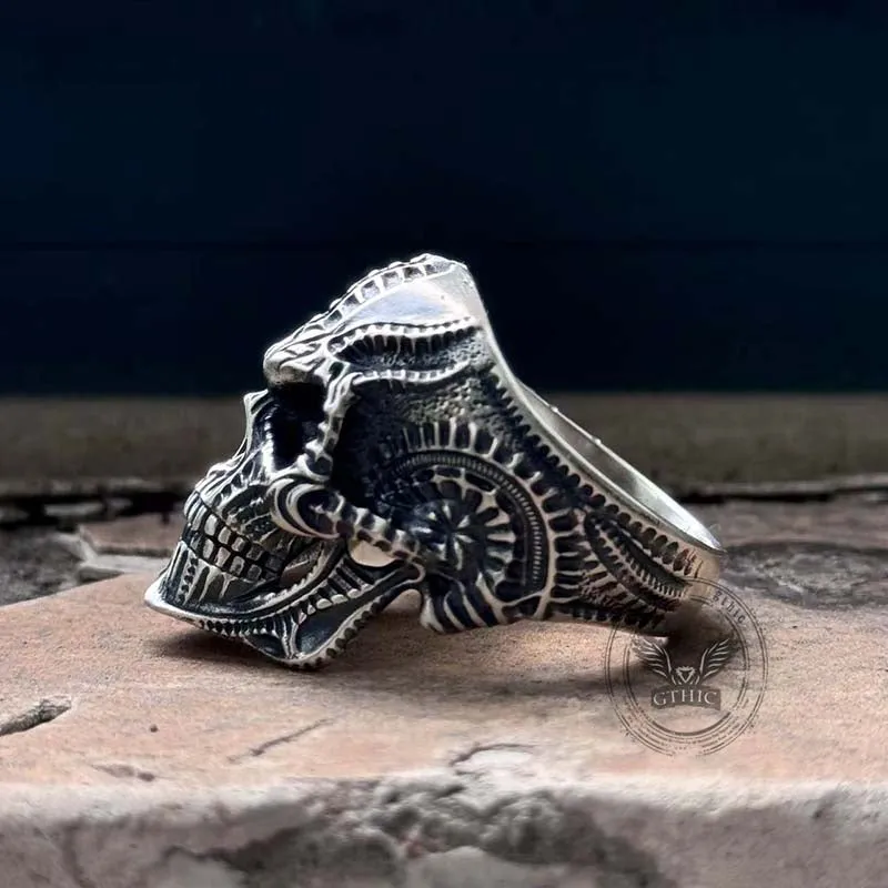 Steampunk Sterling Silver Skull Ring sold by GTHIC product image thumbnail 3