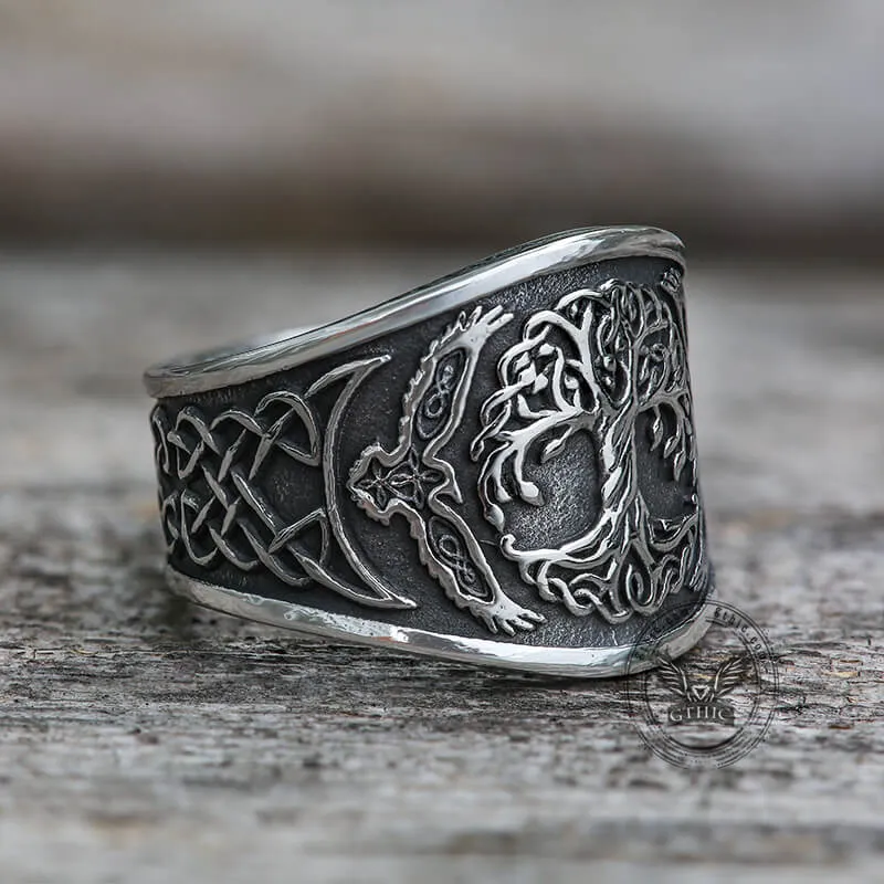 Tree of Life Raven Stainless Steel Viking Ring sold by GTHIC product image thumbnail 5