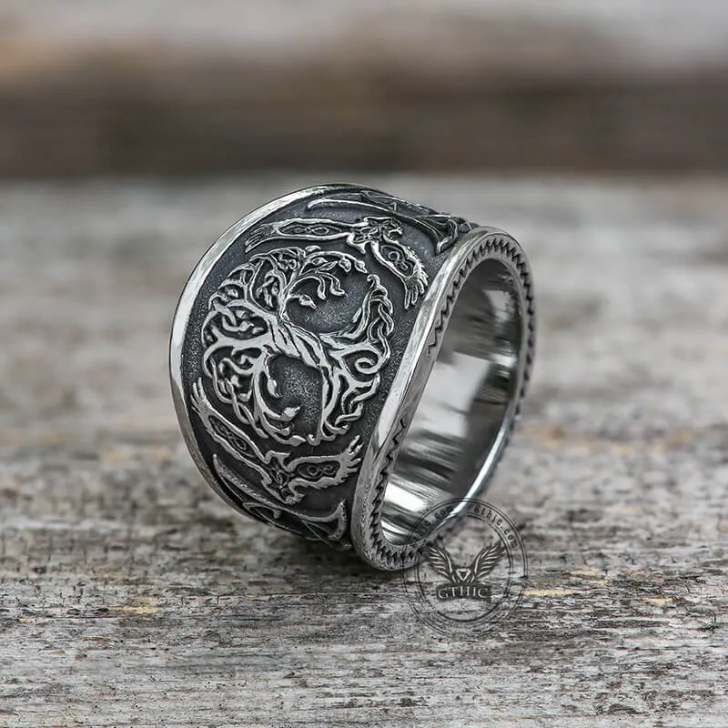 Tree of Life Raven Stainless Steel Viking Ring sold by GTHIC product image thumbnail 4