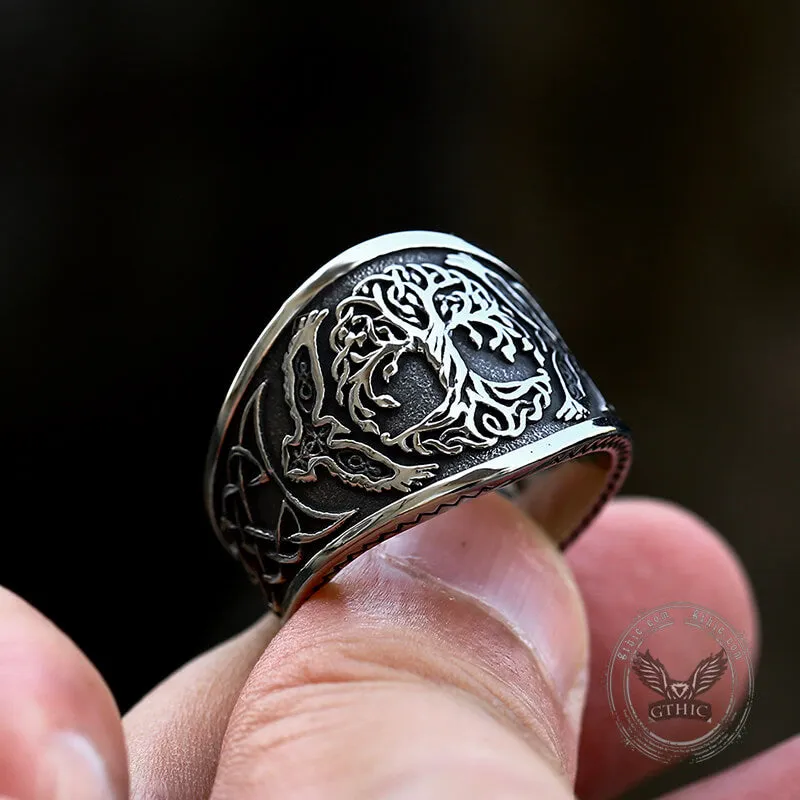 Tree of Life Raven Stainless Steel Viking Ring sold by GTHIC product image thumbnail 3