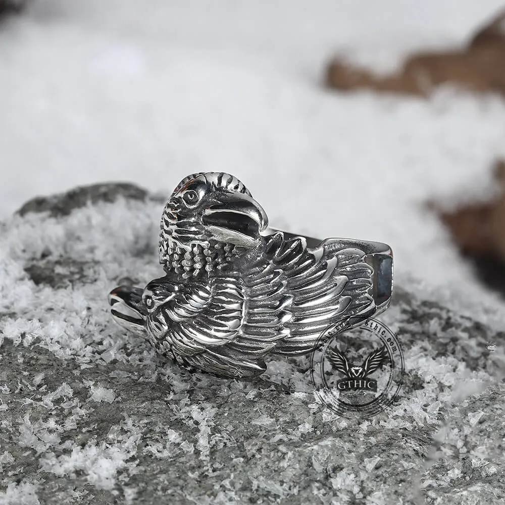 Odin Ravens Huginn and Munin Stainless Steel Viking Ring sold by GTHIC product image thumbnail 5