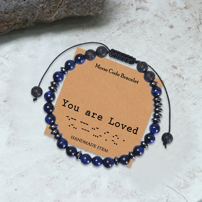 You Are Loved Tiger Eye Morse Code Bracelet sold by GTHIC product image thumbnail 3