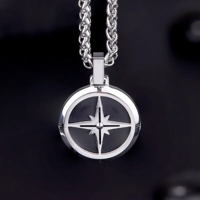 Simple Compass Design Stainless Steel Pendant sold by GTHIC