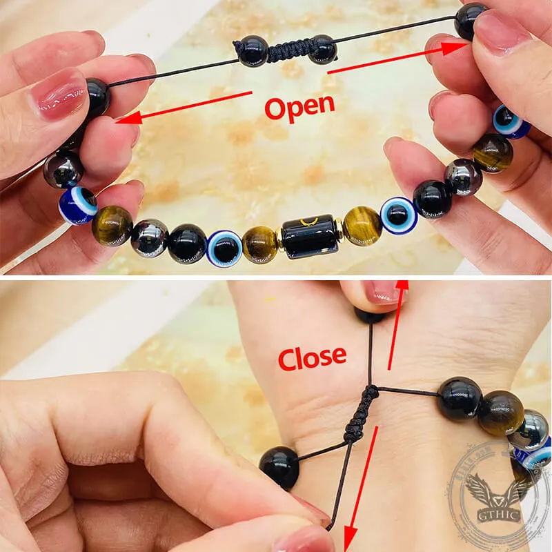 26 Letters Evil Eye Stone Beaded Bracelet sold by GTHIC product image thumbnail 3